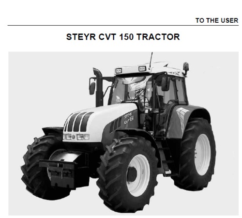 Product picture STEYR 120, 130 150 170 CVT Tractor Operators Manual Case