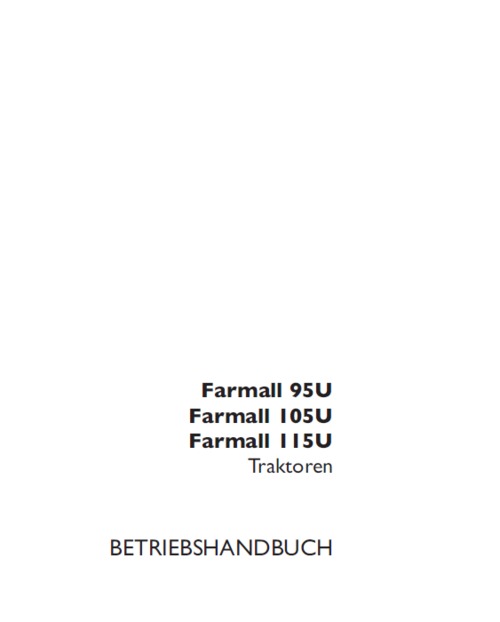 Product picture Case Ih Farmall 95u 105u 115u Tractor Operators Manual DE